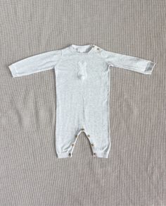 The Little White Company Organic Cotton Bunny Pom-Pom Knitted Romper 6-9 Months