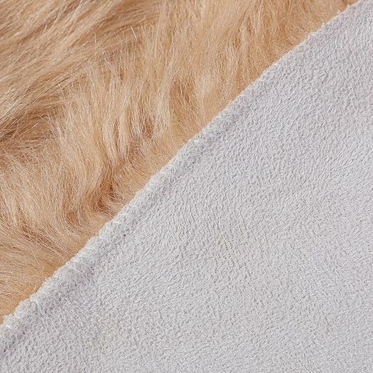Faux Fur Sheepskin Rug, Beige, 2x6 ft | Super Soft Fluffy, High-Density Cushion, Bedroom Floor Sofa Living Room Runner, Plush Carpet, Sofa Cover Bedside