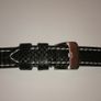 20mm Leather Watch Band with Satin Finished Stainless Steel Buckle Image 4