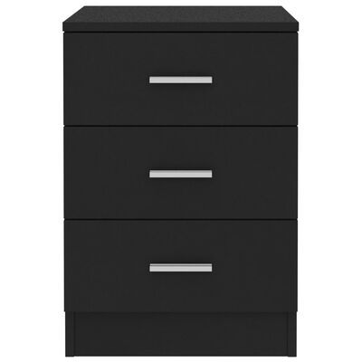 Bedside Cabinets 2 pcs Black 38x35x56 cm Engineered Wood