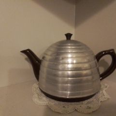 Vintage Teapot With Metal Cozy