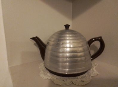 Vintage Teapot With Metal Cozy