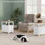 Set of 2 Narrow Bedside Table with Power Strip Walnut and White Image 6