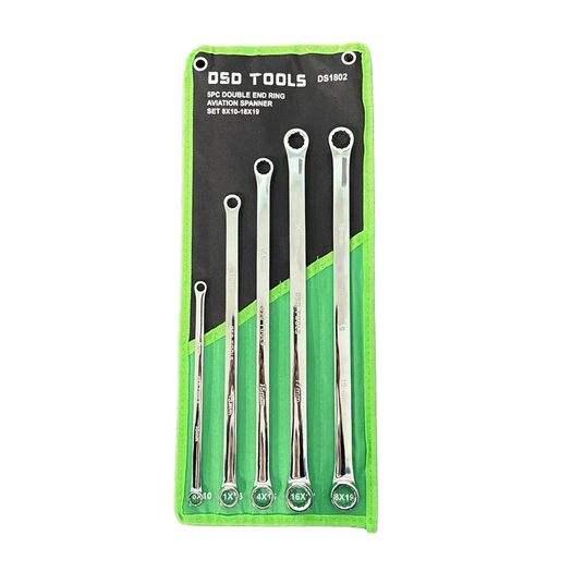 DSD Tools 5pc Double Ended Ring Aviation Spanner Set