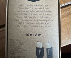 Amazon USB-A to USB-B 2.0 Cable, Gold-Plated, 3 m