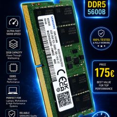 Laptop ram 32gb in single stick 5600b Ddr5