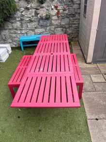 IKEA extendable dining table & bench (part of table slats damaged)