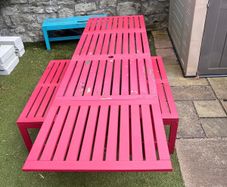 IKEA extendable dining table & bench (part of table slats damaged)