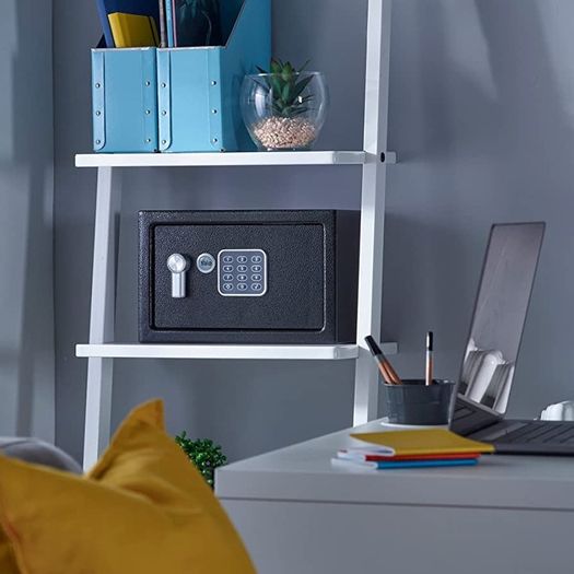 Small Value Safe, Digital Keypad, LED Light Indicators, Steel Locking Bolts, Emergency Override Key, Wall And Floor Fixings, Black Finish, 8 Litre Capacity 20 x 31 x 20 cm (FREE POSTAGE)