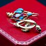 Antique Opal & Ruby Earrings - 18ct circa 1860 Image 5