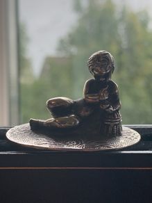 Antique Silver Cherub Figure