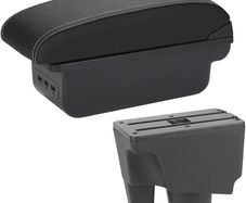 Armrest Box For Toyota For Aqua For Prius C Armrest Storage Box Dedicated Retrofit Parts Interior Accessories Car Armrests(B Black white 3USB)