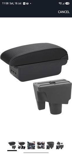 Armrest Box For Toyota For Aqua For Prius C Armrest Storage Box Dedicated Retrofit Parts Interior Accessories Car Armrests(B Black white 3USB)