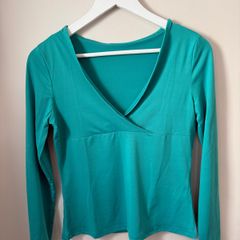 Green Wrap Front Top Size 10!