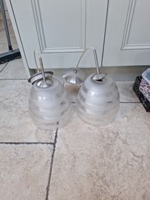 Glass Pendant Lightshades (pair) PRICE DROP