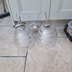 Glass Pendant Lightshades (pair) PRICE DROP