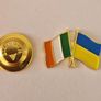 Ireland & Ukraine National Friendship Flag Metal Enamel Badge Image 2