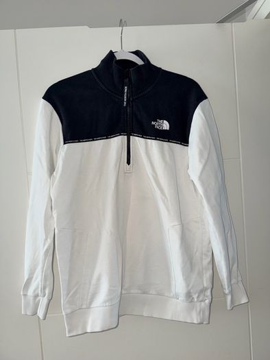 The North Face Women's White & Black Quarter Zip Fleece Sweatshirt - Size M