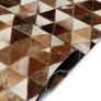 Rug Genuine Leather Patchwork 160x230 cm Triangle Brown/White Image 3