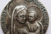 Vintage Antaya Sterling Silver ''our Lady Of Good Counsel'' Pendant Medal