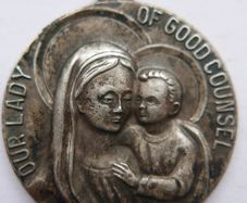 Vintage Antaya Sterling Silver ''our Lady Of Good Counsel'' Pendant Medal
