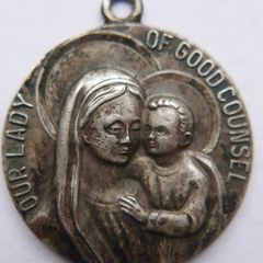 Vintage Antaya Sterling Silver ''our Lady Of Good Counsel'' Pendant Medal