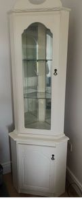 White Corner Display Cabinet