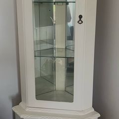 White Corner Display Cabinet