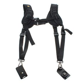 Double Dual Shoulder Strap Sling Belt For Two Cameras DSLR