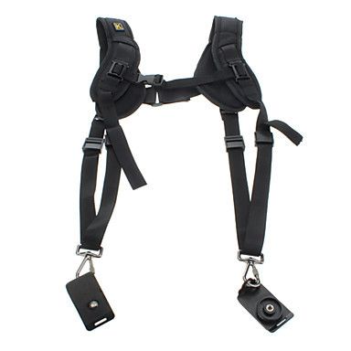 Double Dual Shoulder Strap Sling Belt For Two Cameras DSLR