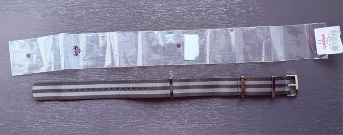 Genuine Omega black and grey NATO strap 21mm