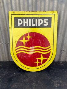 Vintage screen print Phillips electrical shop sign c1960