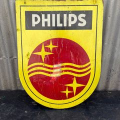 Vintage screen print Phillips electrical shop sign c1960