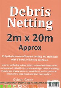 Windbreaker netting  2m x20m 50 Gsm Green
