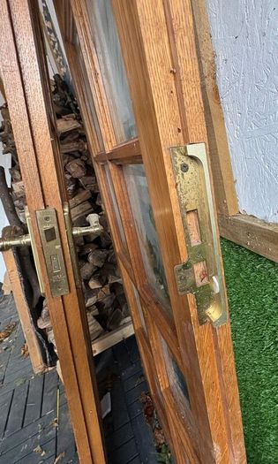 Pair of Oak Glazed Doors