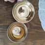 Vintage Mother Of Pearl Salt & Pepper Shakers On Brass Tray With Mop Candle Holders Image 4