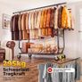 Heavy-Duty Double Clothes Rack on Wheels, 283kg Capacity, 4 Castors (2 Lockable), Durable Metal Garment Rail, Easy Assembly Image 4