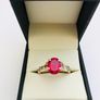 Brand New 10ct Yellow Gold Ruby Solitaire Ring Image 2