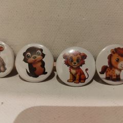 Animal Button Badges 25mm Cute