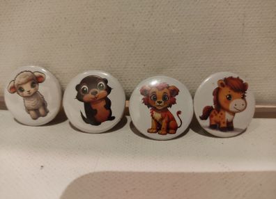 Animal Button Badges 25mm Cute