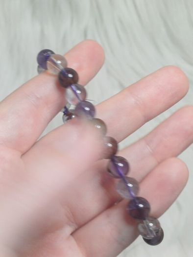 bracelet beads elasticated garden amethyst