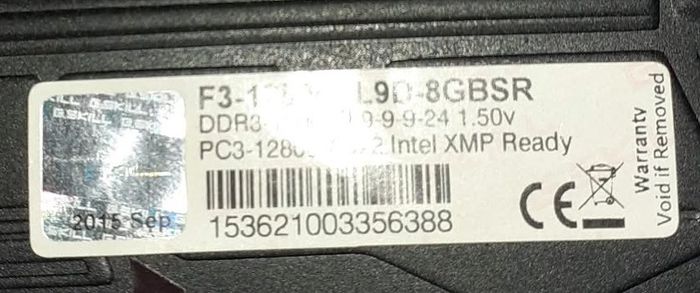 DDR3 G Skill Sniper 2x8gig 1600mhz CL9