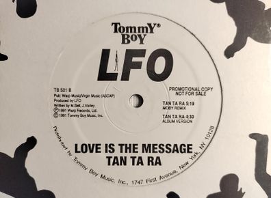 LFO - Tan Ta Ra + Love Is The Message - Tommy Boy Records - Rare US Pressing! EXCLUSIVE LFOwage! QUALITY Early 90s Bleepy TECHNO and BANGIN House BREAKS!