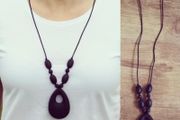 Black teething necklace for babies and parents.
