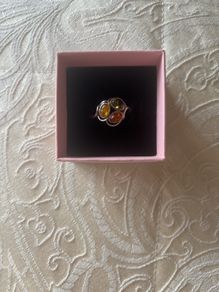 Silver garnet ring