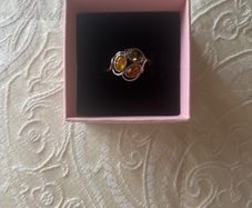Silver garnet ring