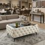 Chesterfield Coffee Table Velvet Rectangle 83x63x45cm with Glass Image 10