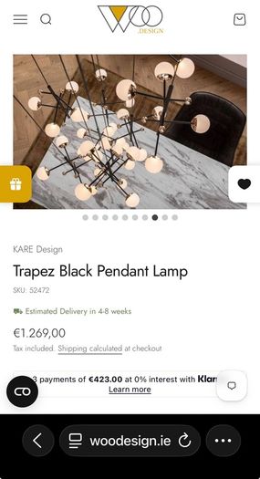 Trapez Black Pendant Lamp - Kare Design