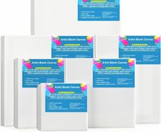 6 Set Blank Stretched Canvas Assorted Size Artist Canvas Multipack Canvases for Acrylic Oil Water Painting