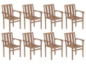 Stackable Garden Chairs 8 pcs Solid Teak Wood